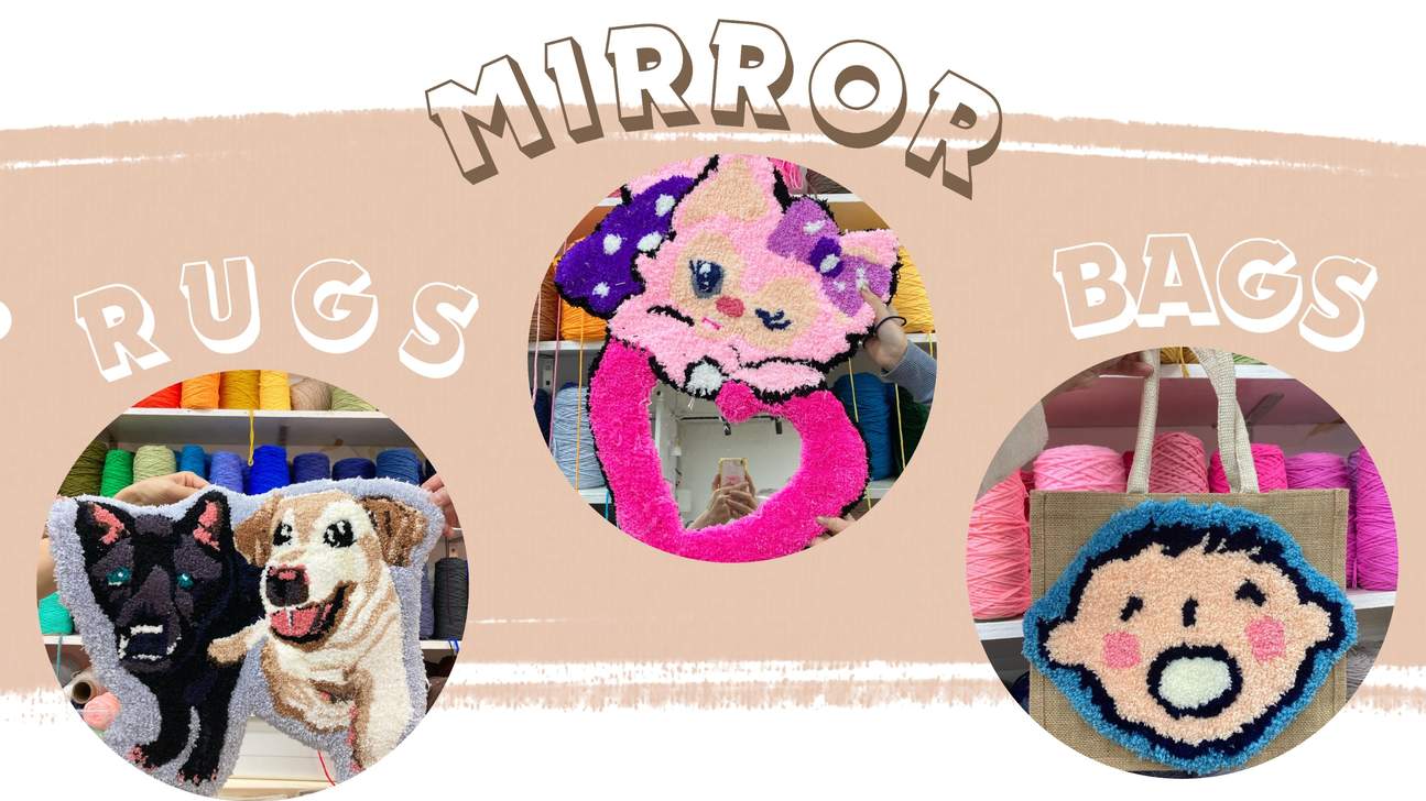 SK-Estudio | Taller de mechones | Compre uno y llévese otro gratis | con una variedad de opciones que incluyen espejo, bolso, cojín, alfombra y arte de pared | Todo sin limitaciones de tiempo